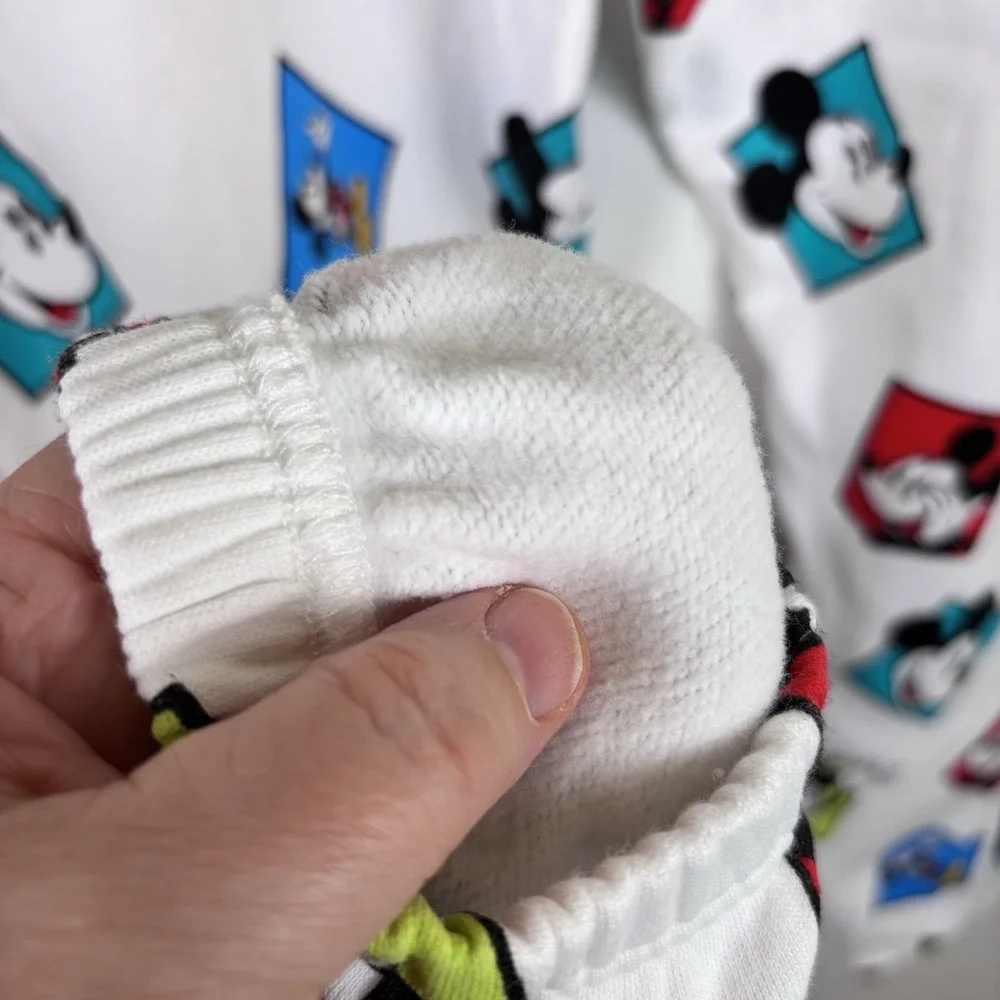 Disney Mickey Co Mickey Mouse‎ Sweat Pants Adult XL Jogger White Multicolored